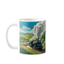 Caneca de Ilustração Cénica de Comboio a Vapor Vin