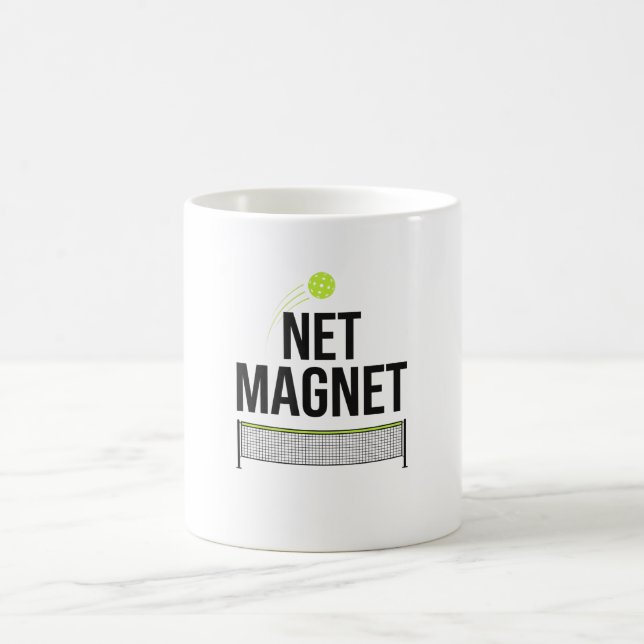 Café Caneca de Ímã de Rede de Pickleball Engraçada (Centro)
