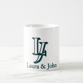 Café Caneca de Iniciais de Casal Personalizada Presente