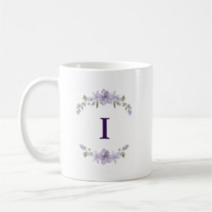 Café Caneca de Inicial Floral Personalizada Presente