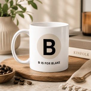 Café Caneca de Inicial Moderna – Design “B é para [Nome
