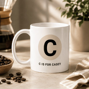 Café Caneca de Inicial Moderna – Design “C é para [Nome