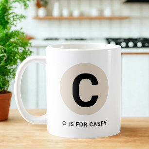 Café Caneca de Inicial Moderna – Design “C é para [Nome