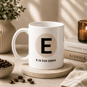 Café Caneca de Inicial Moderna – Design “E é para [Nome