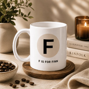 Café Caneca de Inicial Moderna – Design “F é para [Nome