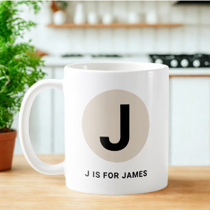 Café Caneca de Inicial Moderna – Design “J é para [Nome
