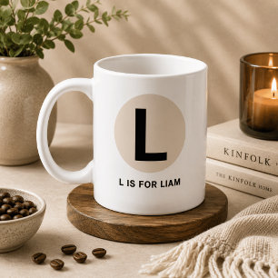 Café Caneca de Inicial Moderna – Design “L é para [Nome