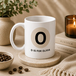 Café Caneca de Inicial Moderna – Design “O é para [Nome