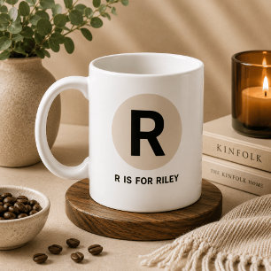 Café Caneca de Inicial Moderna – Design “R é para [Nome