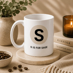 Café Caneca de Inicial Moderna – Design “S é para [Nome