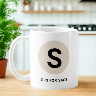 Café Caneca de Inicial Moderna – Design “S é para [Nome