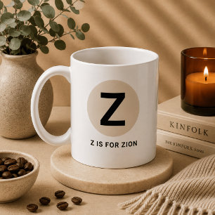 Café Caneca de Inicial Moderna – Design “Z é para [Nome