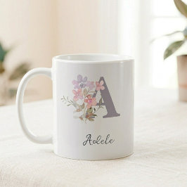 Café Caneca de Inicial Personalizada: Design de Letra F