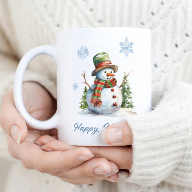 Café Caneca de Inverno Homem de Neve – Presente de Nata (Criador carregado)