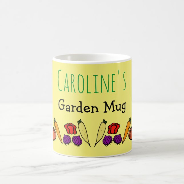 Café Caneca de jardim com legumes coloridos personaliza (Centro)