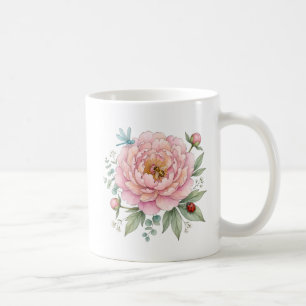 Café Caneca de jardim de aquarela de girassol de mel Ab