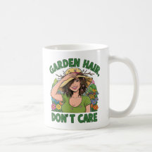Caneca de jardinagem engraçada Jardim Cabelo Não C