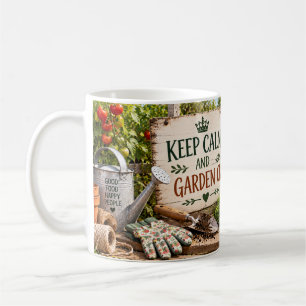 Café Caneca de jardinagem 'Mantenha a Calma e Continue