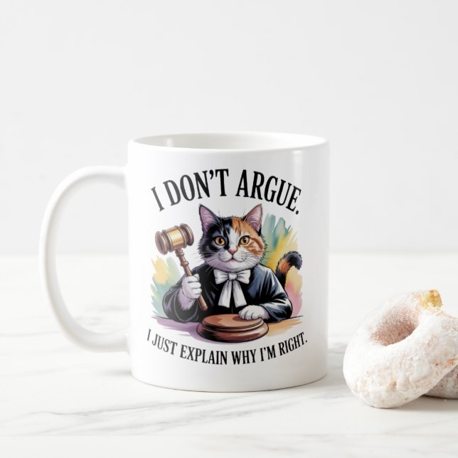 Café Caneca de Juiz de Gato Engraçado - Advogado Eu Só  (Com Donut)