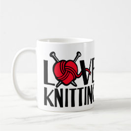 Café Caneca de lã gráfica de tricô amor