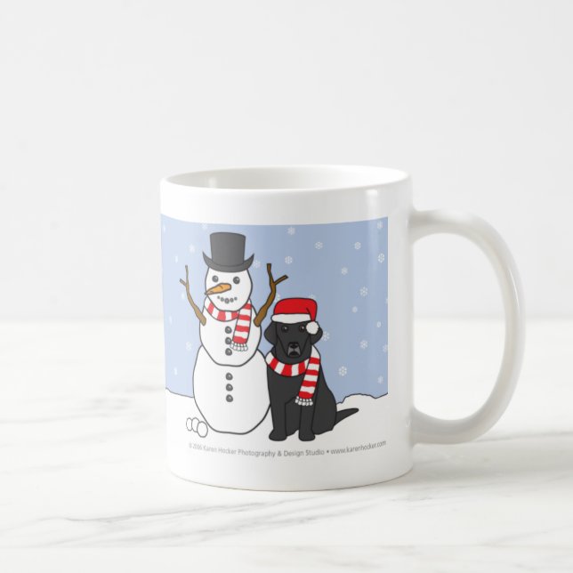 Café Caneca de Labrador e de boneco de neve (Direita)