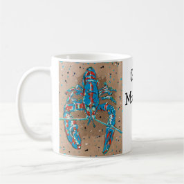 Café Caneca de Lagosta Abstrata Vibrante