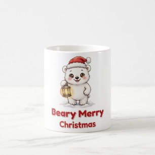 Café Caneca de Lanterna de Urso Polar Beary Merry Chris
