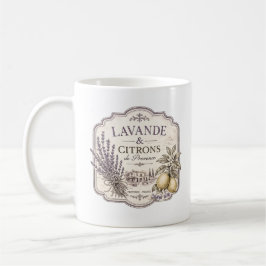 Café caneca de lavanda e limão
