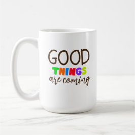 Café Caneca de Letra Mão Positiva Moderna