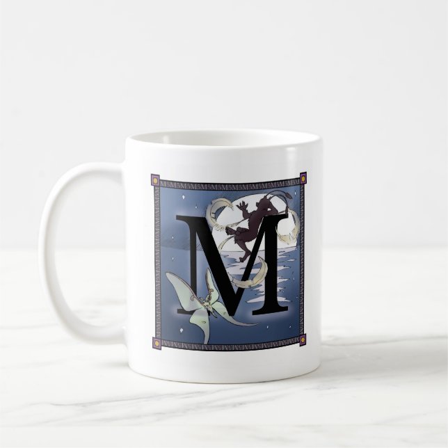 Café Caneca de Letterblock da mistura - com a letra "M (Esquerda)