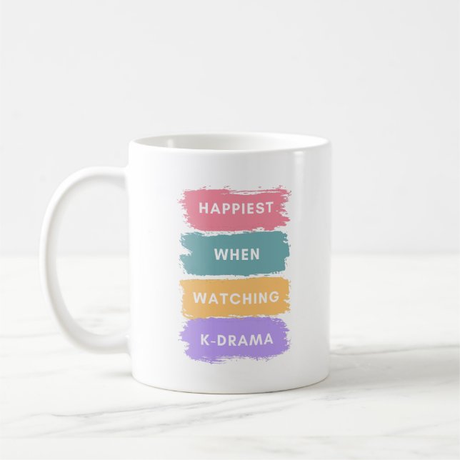 Café Caneca de Lettering de Kdrama para Amantes de Dram (Esquerda)