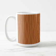 Caneca de Linhas Onduladas de Outono | Marrom e La