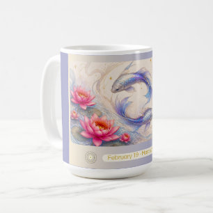 Café Caneca de Lírio de Água Peixes Art Nouveau
