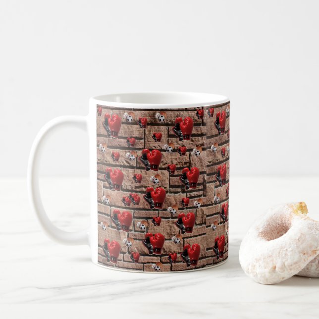 Café Caneca de Luvas de Boxe (Com Donut)