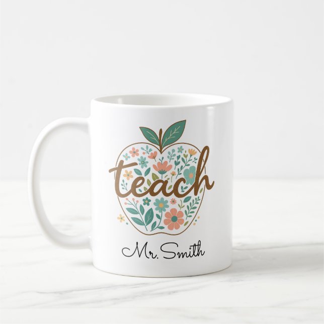 Café Caneca de Maçã para Professor – Maçã Vermelha Clás (Esquerda)