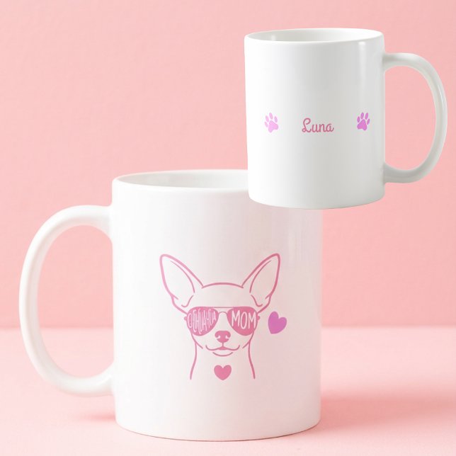 Café Caneca de Mãe de Cachorro com Nome Personalizado C (Criador carregado)