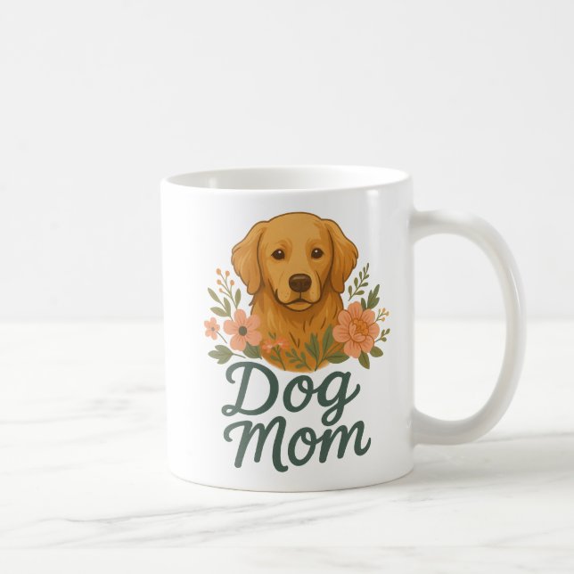 Café Caneca de Mãe de Cachorro – Design Floral de Golde (Direita)