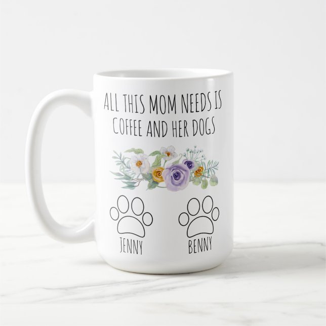 Café Caneca de Mãe de Cachorro - Presente Personalizado (Esquerda)