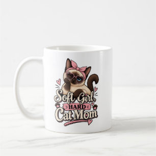 Café Caneca de Mãe de Gato Malvada e Garota Sensível