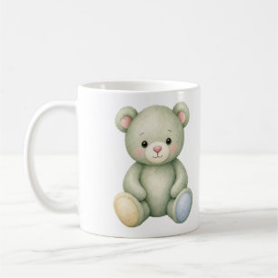 Café Caneca de Mãe Recém-Nascida Urso de Pelúcia Aquare