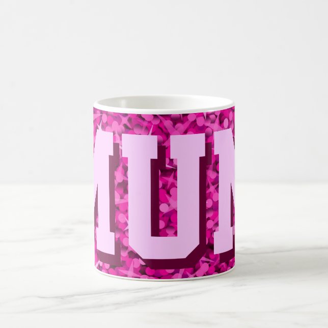 Café Caneca de "MÃE" rosa com brilho (Centro)