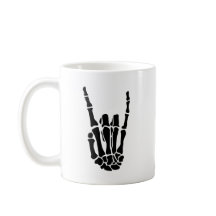 Caneca de mão de esqueleto de Halloween 11oz