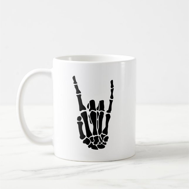 Café Caneca de mão de esqueleto de Halloween 11oz (Esquerda)