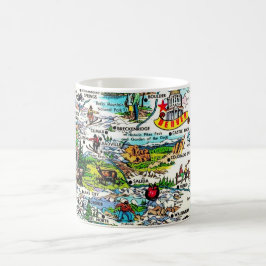 Café Caneca de Mapa Colorido Antigo do Colorado