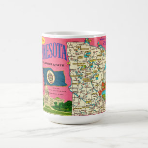 Café Caneca de Mapa de Postcard de Minnesota