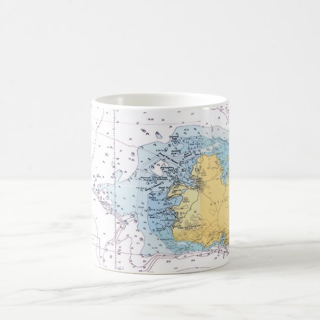 Café Caneca de Mapa Náutico de Antígua (Centro)