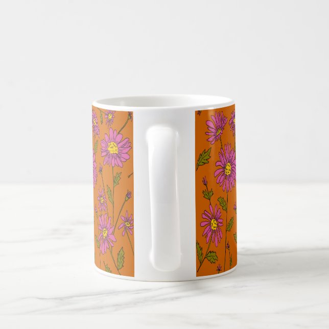 Café Caneca de Margarida Laranja e Rosa (Alça)