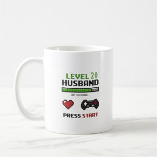 Café Caneca de Marido Gamer Engraçado Pixel Art Design 