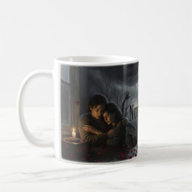 Café Caneca de Memória de Amor à Luz de Velas de Chuva  (Esquerda)