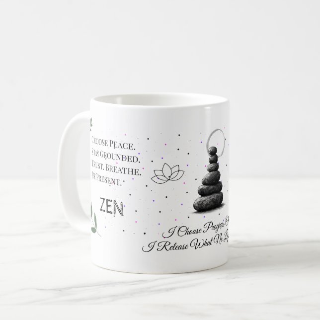Café Caneca de Mindfulness Zen Flow (Frente Esquerda)